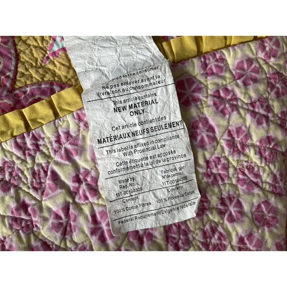 Dena Home Twin Quilt & 2 Shams Pink, Aqua, Yellow & Green Casablanca Moroccan - Picture 6 of 16
